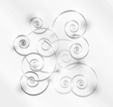gray shining spirals on gray gradient background