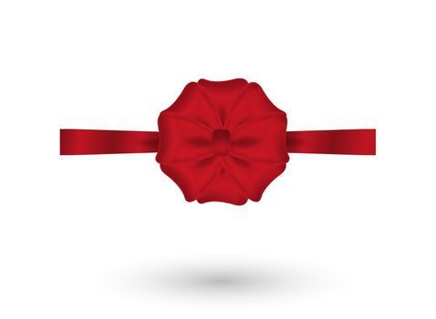 red elegant gradient bow on white background