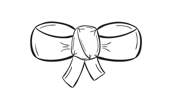 sketch of the elegant bow on white background, isolated