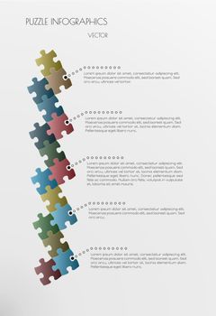 infographic puzzle vector on gray gradient background
