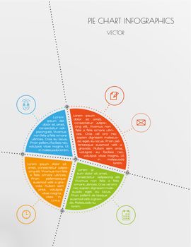 infographic vector with divided color pie chart