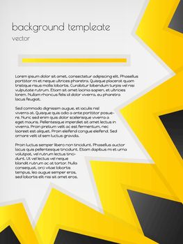infographic background template with gold and black triangles on gray background