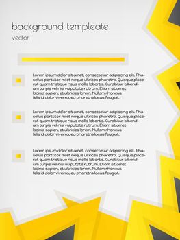 infographic background template with gold and black triangles on gray background