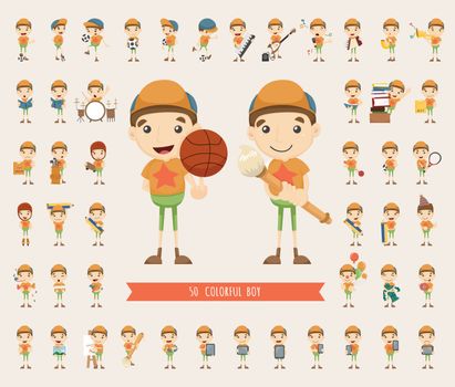 Set of boy character collection , eps10 vector format