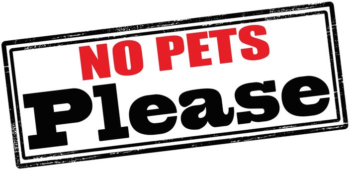 Rubber stamp with text no pets please inside, vector illustration