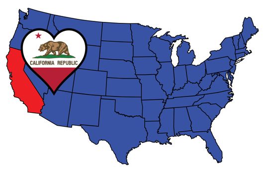 California state outline and icon inset