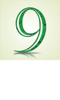 Number of Collection made of swirls - 9 Vector illustration