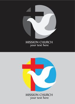 Christian icon, Mission church logo, art vector design