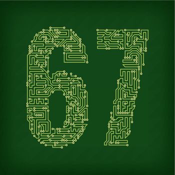PCB letter and digits. Vector illustration.