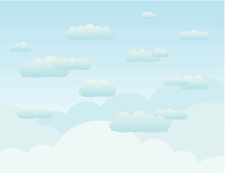 Clouds in the sky. A vector illustration