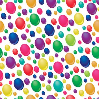 Seamless pattern of colorful drops on white background