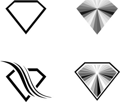 Different Diamond Logo Design Collection Over White Background
