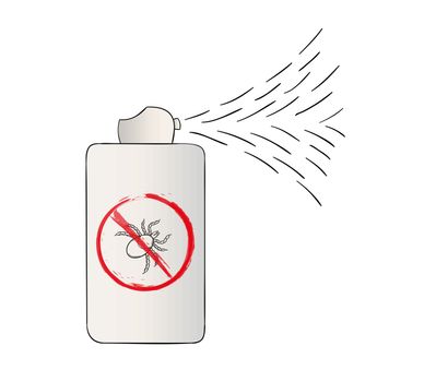 spray with no tick symbol, cartoon, isolated