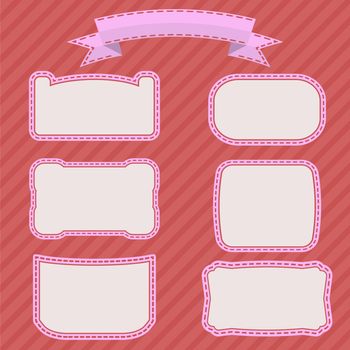 Vector illustration of beautiful white frame on a pink background