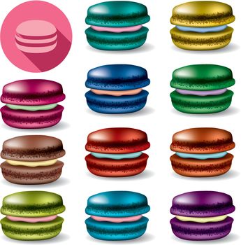 vector colorful set of colorful macarons 