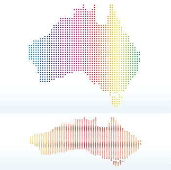 Vector Image - Map of  Commonwealth of Australia with with Dot Pattern