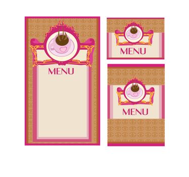 menu coffee shop and restaurant set