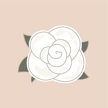 White vintage rose. Vector Illustration