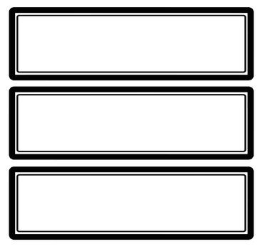 Three rectangular stamps