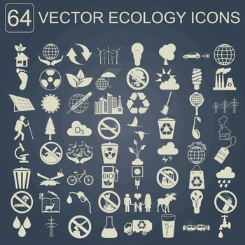 Environment, ecology icon set. Environmental risks, ecosystem. Vector illustration