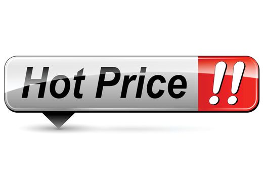 illustration of hot price rectangular icon on white background