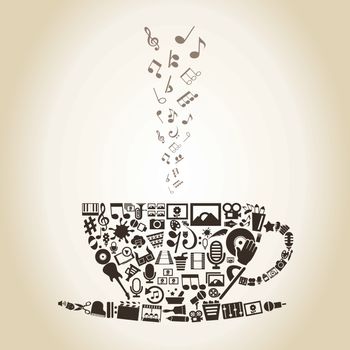 Cup made of art. A vector illustration