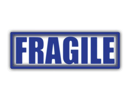 Stamp with word fragile inside, vector illustration