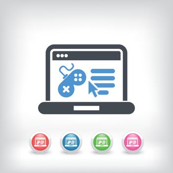 Illustration depicting a videogame software web page icon