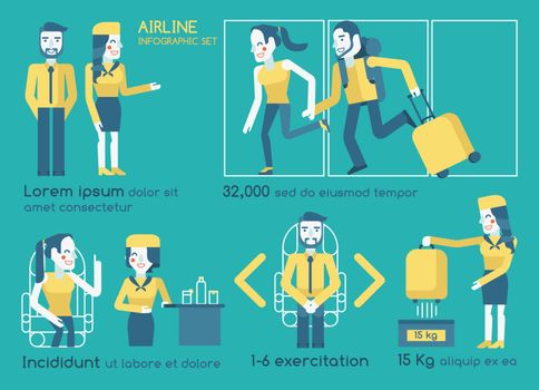 Airline infographics vector