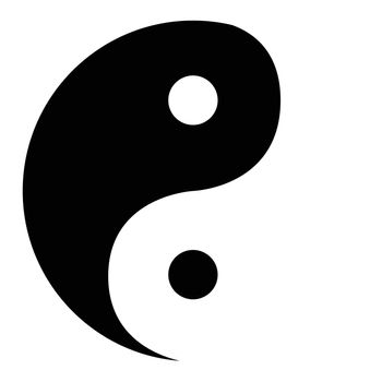 Yin Yang eastern symbol over a white background