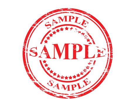 Stamp with word sample inside, vector illustration