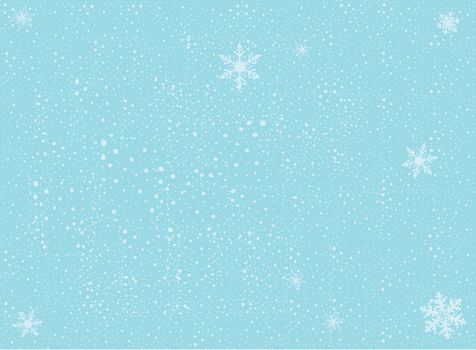 A cold winter snowflake background with falling snow