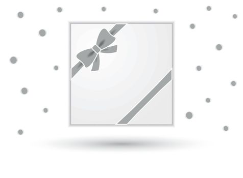 wrapped gift or gift card with red ribbon on white background
