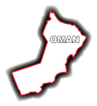 Outline map of the Arab League country of Oman