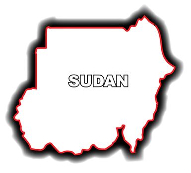 Outline map of the Arab League country of Sudan
