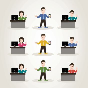 Set of characters office the manager. A vector illustration