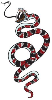 snake with open mouth , isolated tattoo image