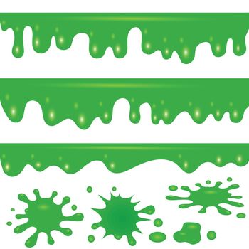 colorful illustration  with green liquid on white background