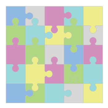 colorful illustration  with  puzzle  on white background