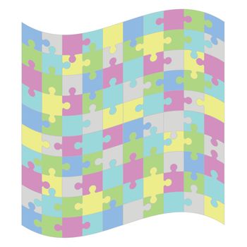 colorful illustration  with  puzzle  on white background