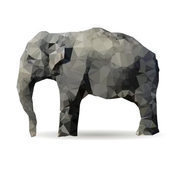 colorful illustration  with abstract elephant  on white background