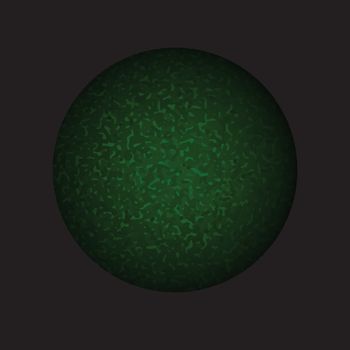  illustration  with green sphere on dark background