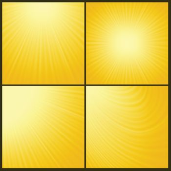 Illustration  with abstract yellow  background. Graphic Design Useful For Your Design. Rays background texture design on border. Sun background. Sun rays set.