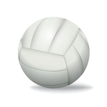 A realistic white volleyball isolated on a white background illustration. Vector EPS 10 available EPS contains a gradient mesh in the dropshadow only.