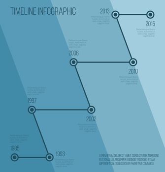 Flat blue diagonal timeline infographic. Vector illustration 