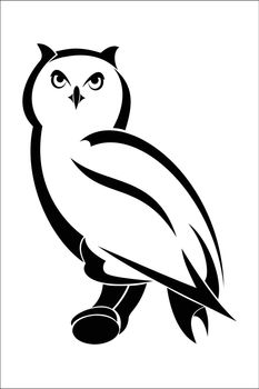 Vector illustration : Owl on a white background.