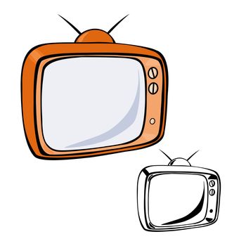 Vector illustration : Retro Television on a white background.