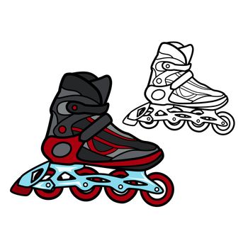 Vector illustration : Roller Skate on a white background.