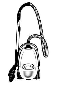 Vector illustration : Vacuum cleaner on a white background.