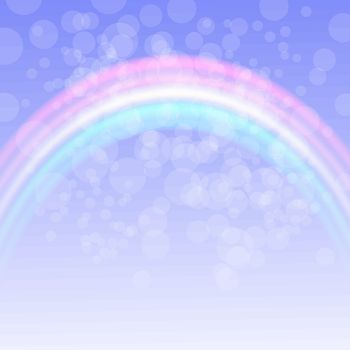 Rainbow on Spring Sky. Natural background with rainbow.
